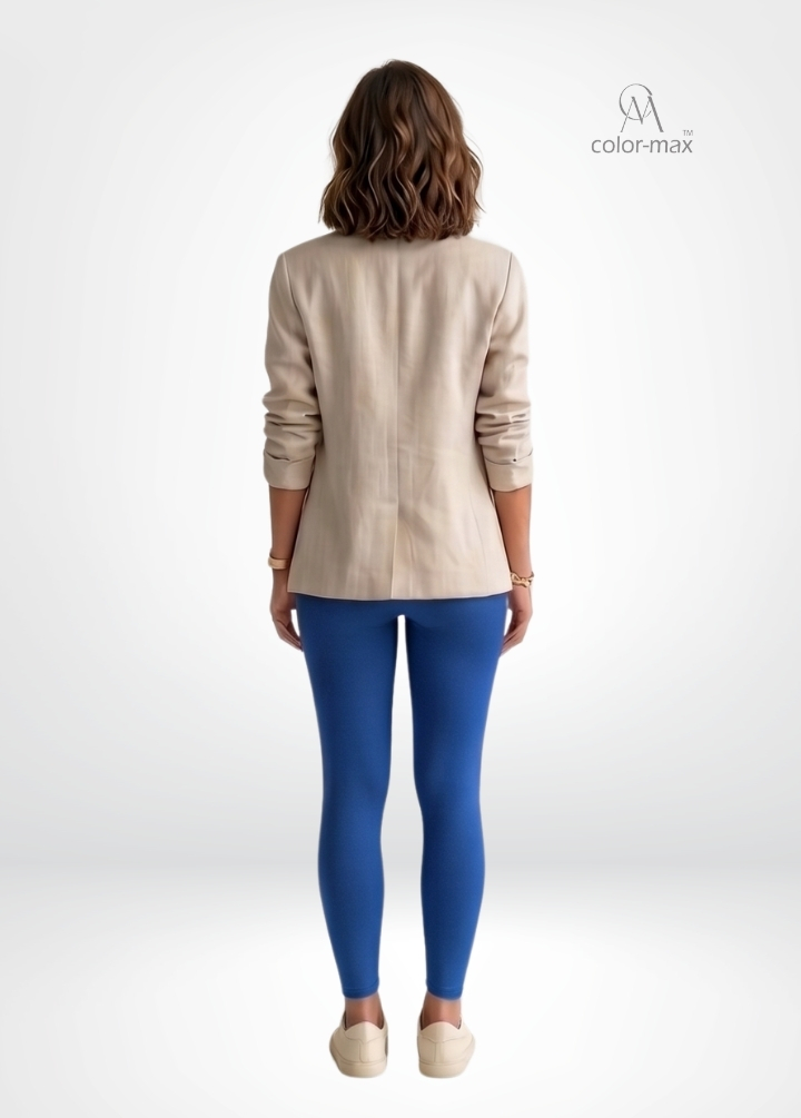 PEPSI BLUE - Premium Cotton Lycra Ankle Leggings - Hover
